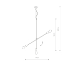 Nowodvorski STICKS Sufitowa Wisząca Max moc 3x60W E27  Czarny 6268