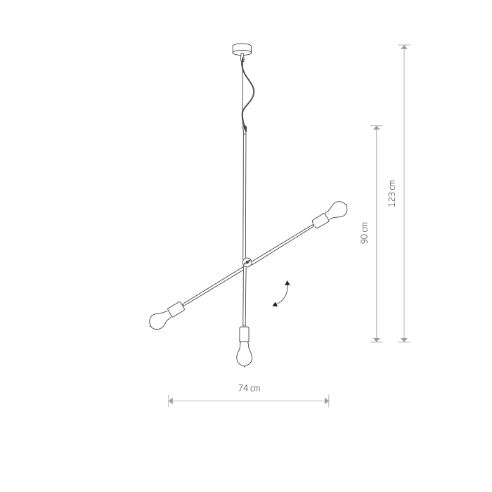 Nowodvorski STICKS Sufitowa Wisząca Max moc 3x60W E27  Czarny 6268