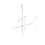 Nowodvorski STICKS Sufitowa Wisząca Max moc 5x60W E27  Czarny 6270