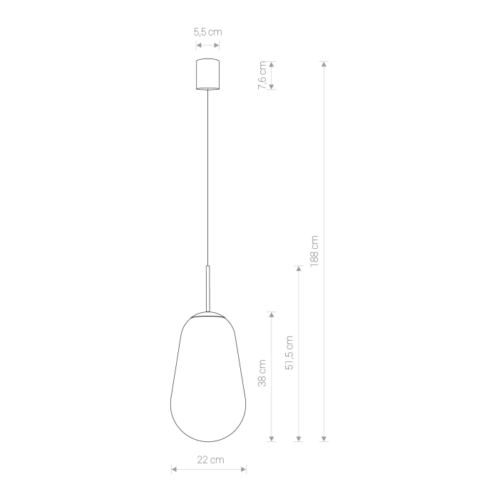 Nowodvorski PEAR M Sufitowa Wisząca Max moc 40W E27  Transparentny 8672