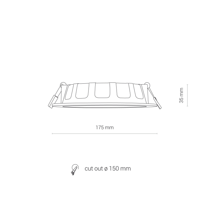 Nowodvorski CL KOS LED 16W Oświetlenie komercyjne Spot lampy LED Podtynkowa Max moc 16W LED IP44 Biały 8776