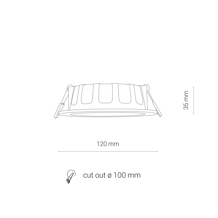 Nowodvorski CL KOS LED 8W Oświetlenie komercyjne Spot lampy LED Podtynkowa Max moc 8W LED IP44 Biały 8782