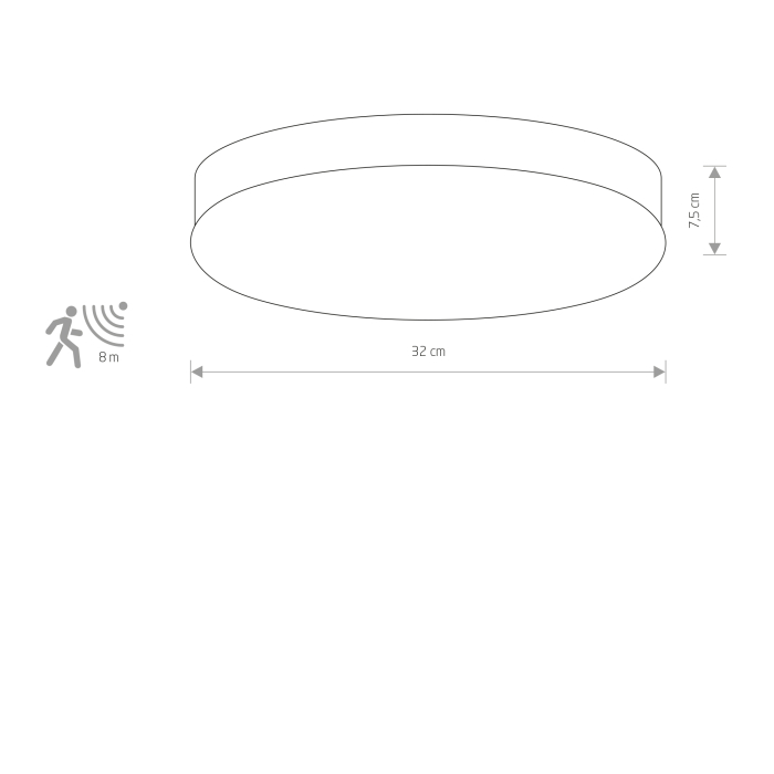 Nowodvorski KASAI SENSOR Sufitowa Plafon Max moc 2x40W E27  Biały 8827