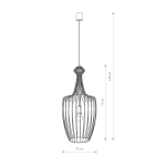 Nowodvorski LUKSOR L Sufitowa Wisząca Max moc 1x60W E27  Czarny 8847