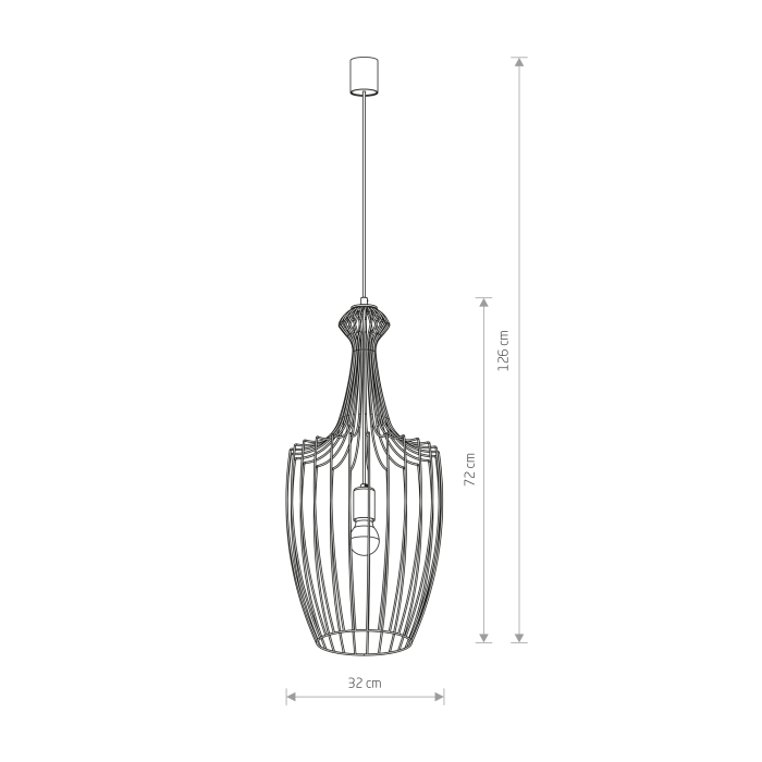 Nowodvorski LUKSOR L Sufitowa Wisząca Max moc 1x60W E27  Mosiądz 8850