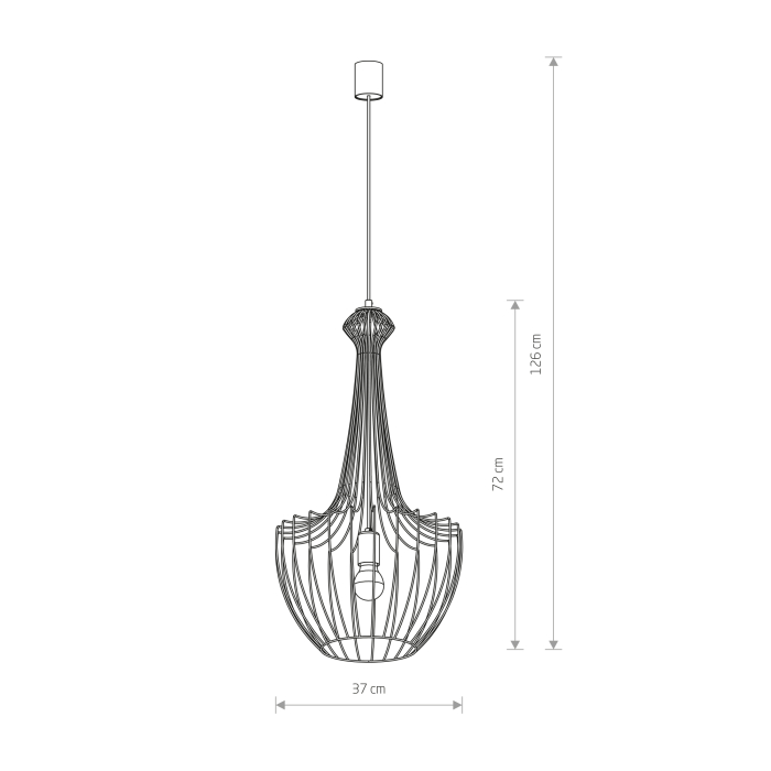 Nowodvorski LUKSOR S Sufitowa Wisząca Max moc 1x60W E27  Czarny 8851