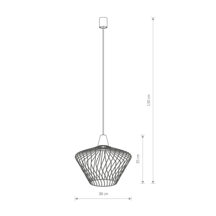 Nowodvorski WAVE S Sufitowa Wisząca Max moc 1x60W E27  Mosiądz 8861