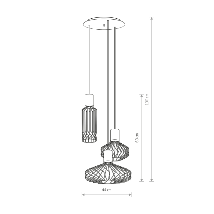Nowodvorski PICO Sufitowa Wisząca Max moc 3x35W GU10  Czarny 8863