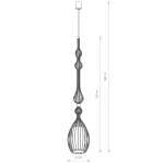 Nowodvorski ABI L Sufitowa Wisząca Max moc 1x40W E27  Czarny 8864