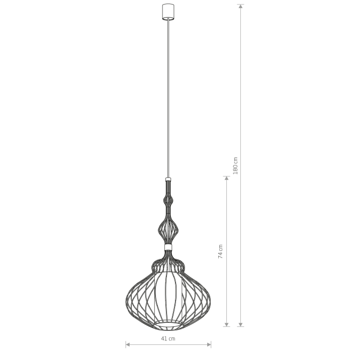 Nowodvorski ABI M Sufitowa Wisząca Max moc 1x40W E27  Czarny 8866