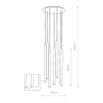 Nowodvorski LASER 490 Sufitowa Wisząca Max moc 7x10W only LED G9  Biały 8918