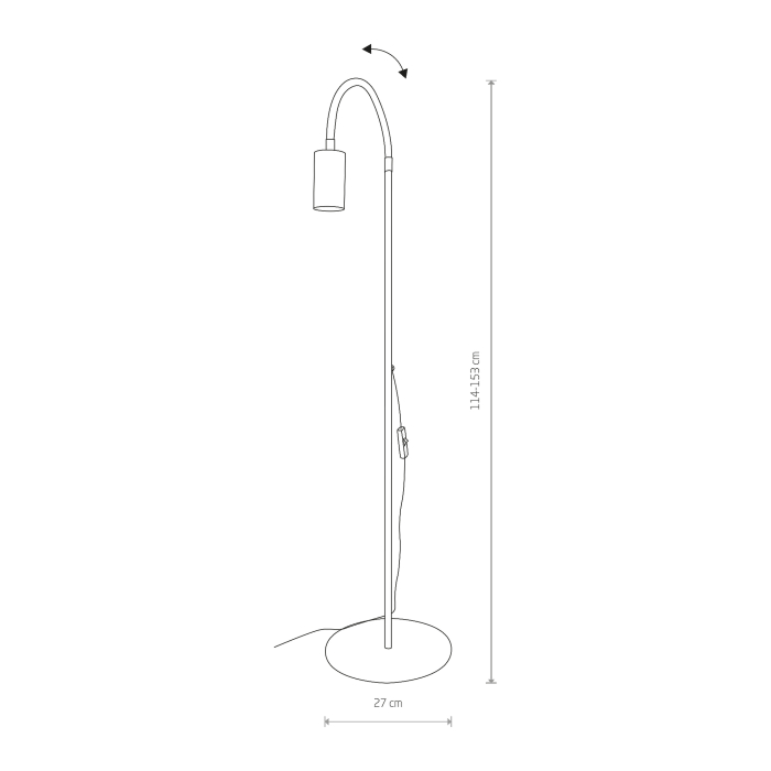 Nowodvorski EYE FLEX Podłogowa Max moc 1x10W only LED GU10  Czarny 8935