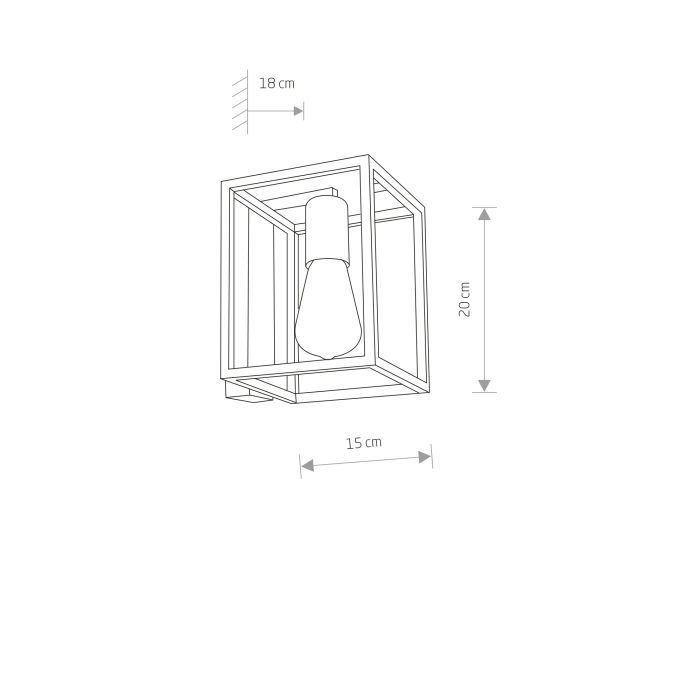 Nowodvorski CRATE Ścienna Kinkiet Max moc 1x60W E27  Czarny 9046