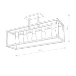 Nowodvorski CRATE Sufitowa Plafon/Przysufitowa Max moc 5x60W E27  Czarny 9047