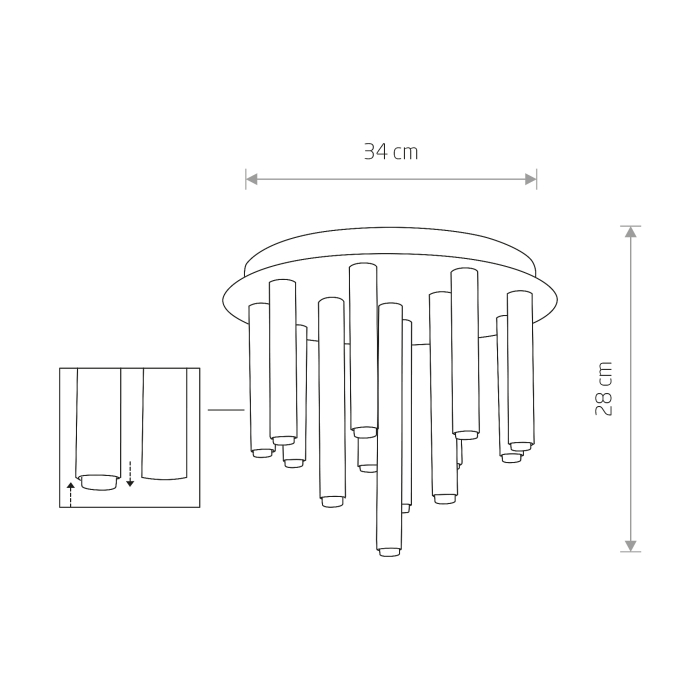 Nowodvorski STALACTITE Sufitowa Plafon/Przysufitowa Max moc 13x10W only LED G9  Mosiądz 9054