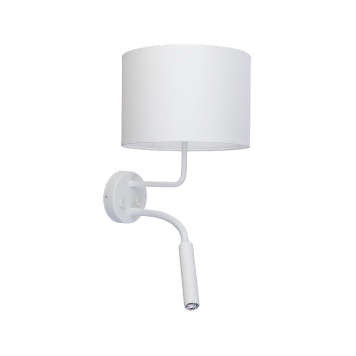 Nowodvorski HOTEL PLUS Ścienna Kinkiet regulowane z włącznikiem Max moc 1x20W, 1x60W E27, G9  Biały 9073