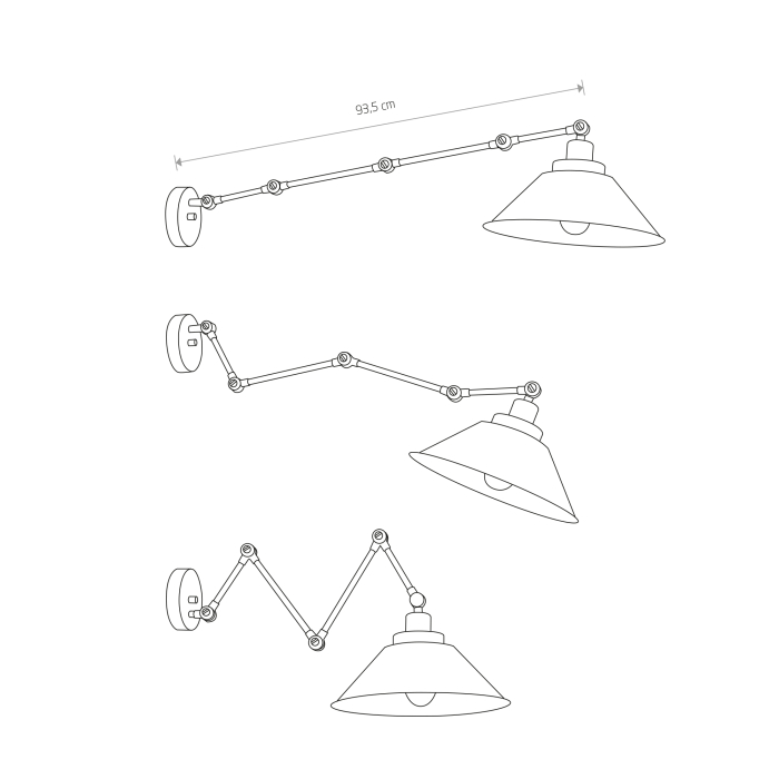Nowodvorski PANTOGRAPH Sufitowa Plafon/Przysufitowa Max moc 1x60W E27  Czarny 9126