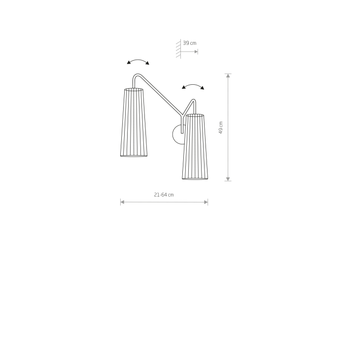 Nowodvorski DOVER Ścienna Kinkiet regulowane Max moc 2x35W GU10  Naturalne drewno 9260