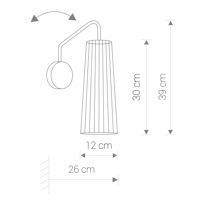Nowodvorski DOVER Ścienna Kinkiet regulowane Max moc 1x35W GU10  Naturalne drewno 9261