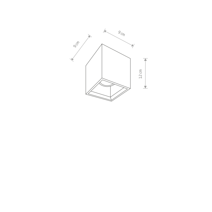 Nowodvorski BOLD S Spot Natynkowa Max moc 1x35W GU10  Szary 9388
