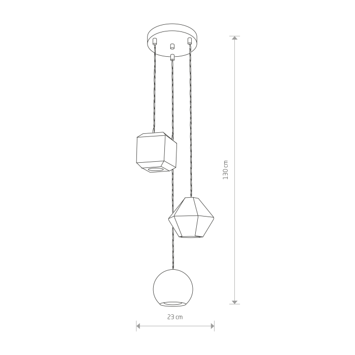 Nowodvorski GEOMETRIC Sufitowa Wisząca Max moc 3x35W GU10  Szary 9695