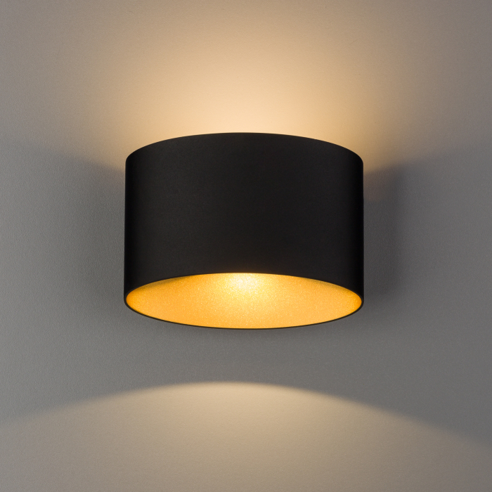 Nowodvorski ELLIPSES LED Zewnętrzna Ścienna Natynkowa Max moc 2x5W LED IP54 Czarno-Złoty 8181