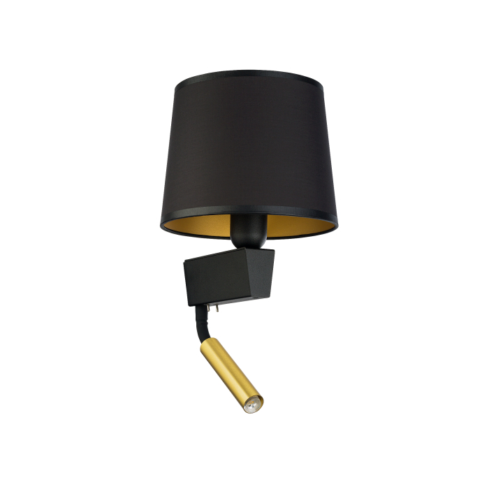 Nowodvorski CHILLIN Ścienna Kinkiet z włącznikiem Max moc 40W, 1x10W only LED E27, G9  Czarno-Złoty 8213