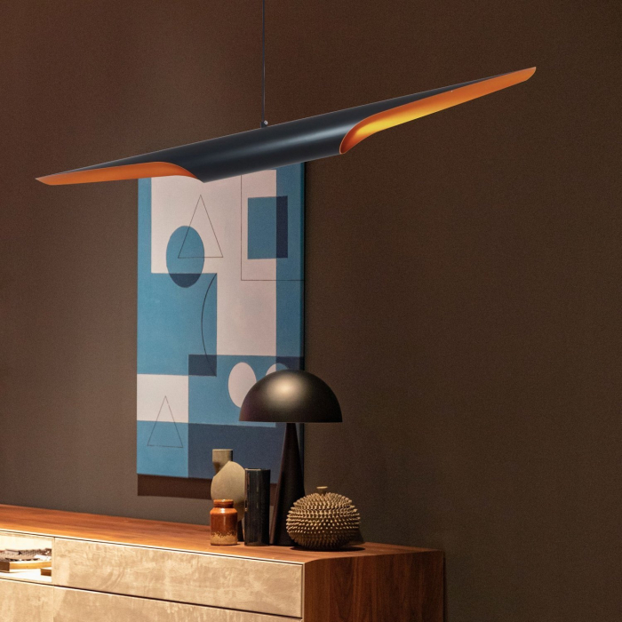 Step into Design Lampa Wisząca BLACK TUBE czarno złota 100 cm ST-0502-1