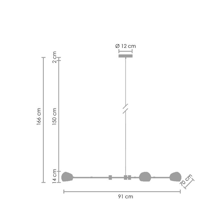 Step Into Design ASTRONOMY-3 Czarny 175 cm Wisząca ST-5335B-3