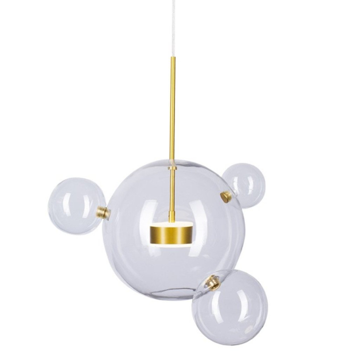 Step into Design Wisząca BUBBLES 3+1 LED Transparentny - Złoty