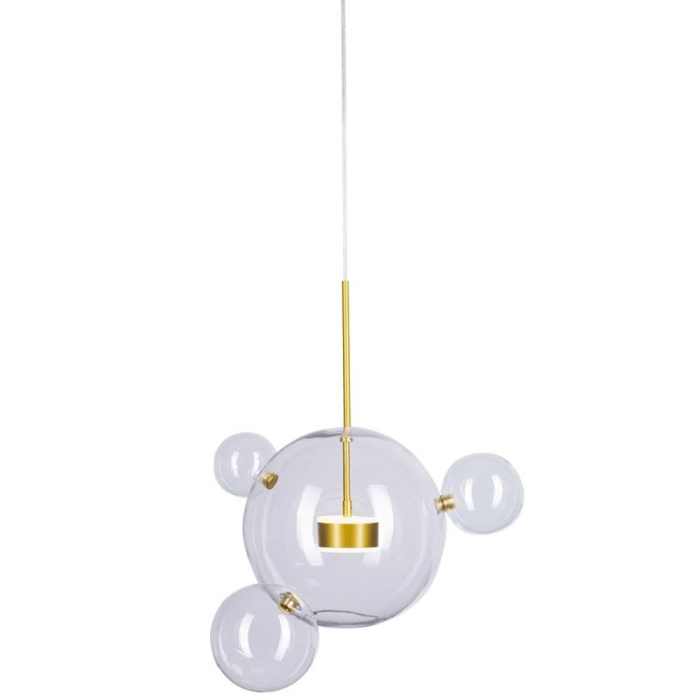 Step into Design Wisząca BUBBLES 3+1 LED Transparentny - Złoty