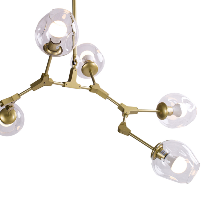 Step into Design Lampa Wisząca MODERN ORCHID-6 złoto transparentna 130 cm ST-1232-6 GOLD transparent