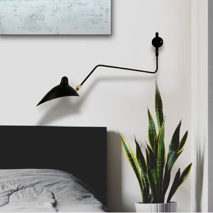 Step Into Design CRANE-1W Lampa ścienna czarna 99cm W8701