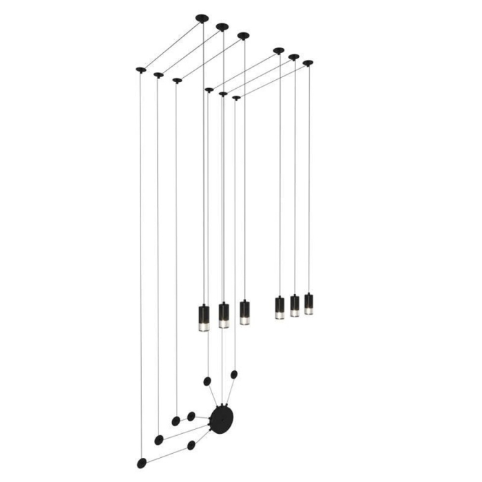 Step into Design Lampa ścienna LINEA-6 WALL czarna (XT012-6W)