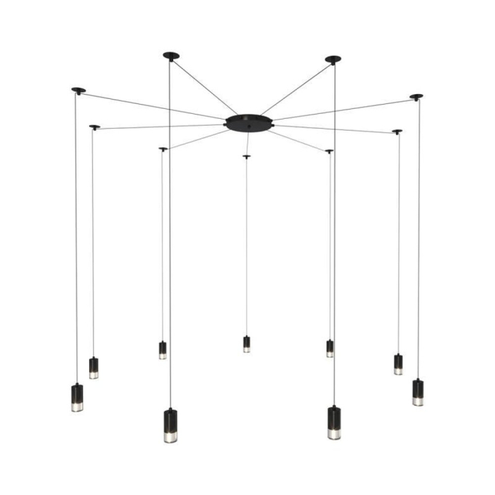 Step into Design Lampa wisząca LINEA-9 czarna (XT005-9P)