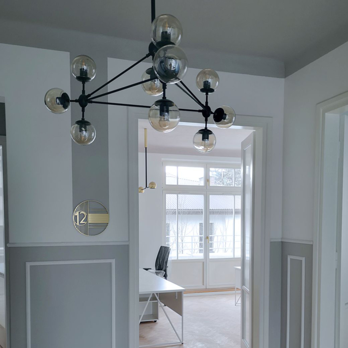 Step into Design Lampa wisząca ASTRIFERO-10 transparentno czarna 90cm (ST-9047-10 transparent)