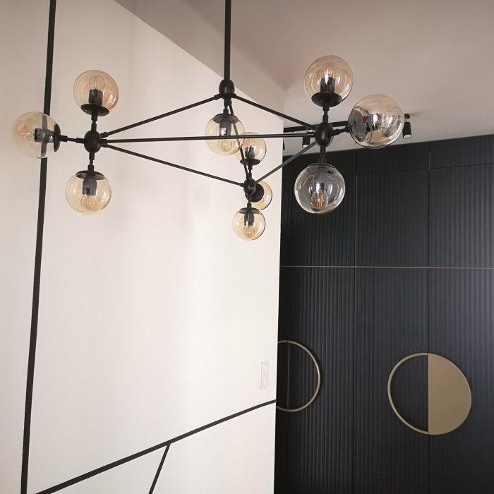 Step into Design Lampa wisząca ASTRIFERO-10 transparentno czarna 90cm (ST-9047-10 transparent)