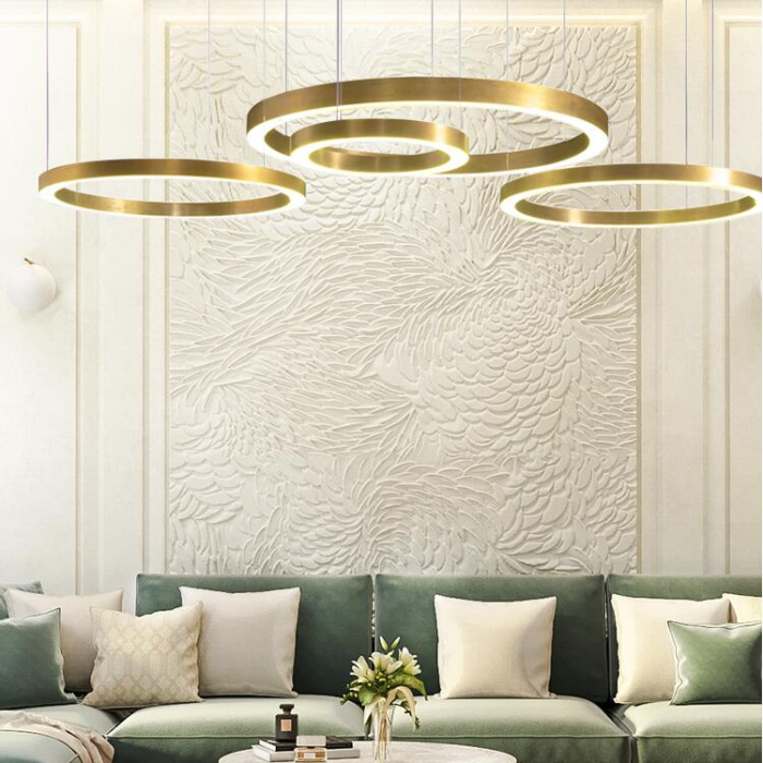 Step into Design Lampa wisząca CIRCLE 40+60+80 LED mosiądz na 1 podsufitce (ST-8848-40+60+80 brass)
