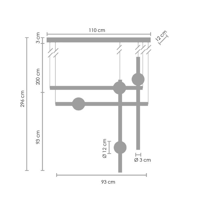 Step into Design Lampa wisząca O-LINE S-4 LED mosiądz (ST-1691S-4)