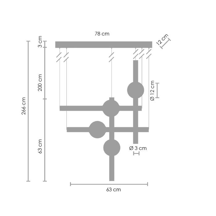 Step into Design Lampa wisząca O-LINE S-4 LED mosiądz (ST-1691S-4)