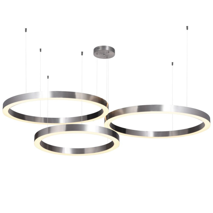 Step into Design Lampa wisząca CIRCLE 60+80+80 LED nikiel na 1 podsufitce (ST-8848-60+80+80 nickel)