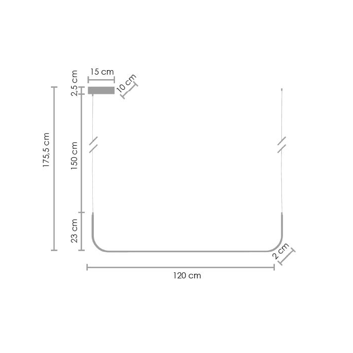 Step into Design Wisząca led lamp MINIMA-1 Czarny 120cm