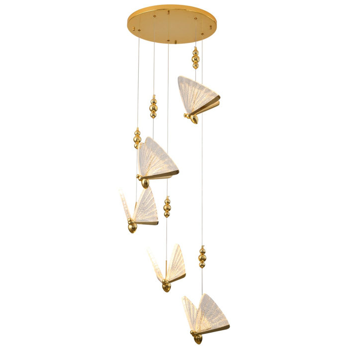 Step into Design Wisząca Lampa LED BEE LAMP 5 Złoty 45cm