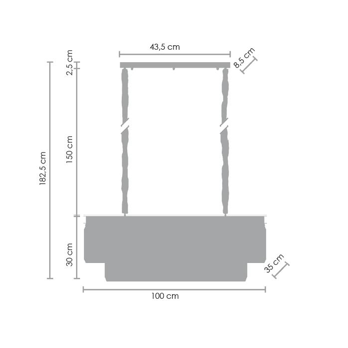 Step into Design Wisząca SPARKLE DOUBLE Antracyt 100cm