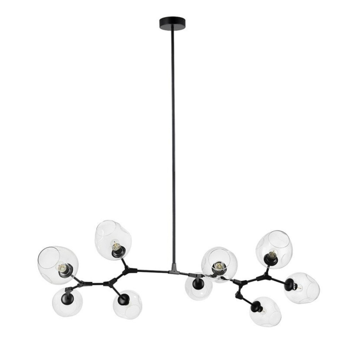 Step into Design Lampa Wisząca MODERN ORCHID-9 transparentno czarna 150 cm ST-1232-9 TRANSPARENT