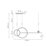 Step into Design Lampa LED Wisząca NEW AGE Czarny 120cm