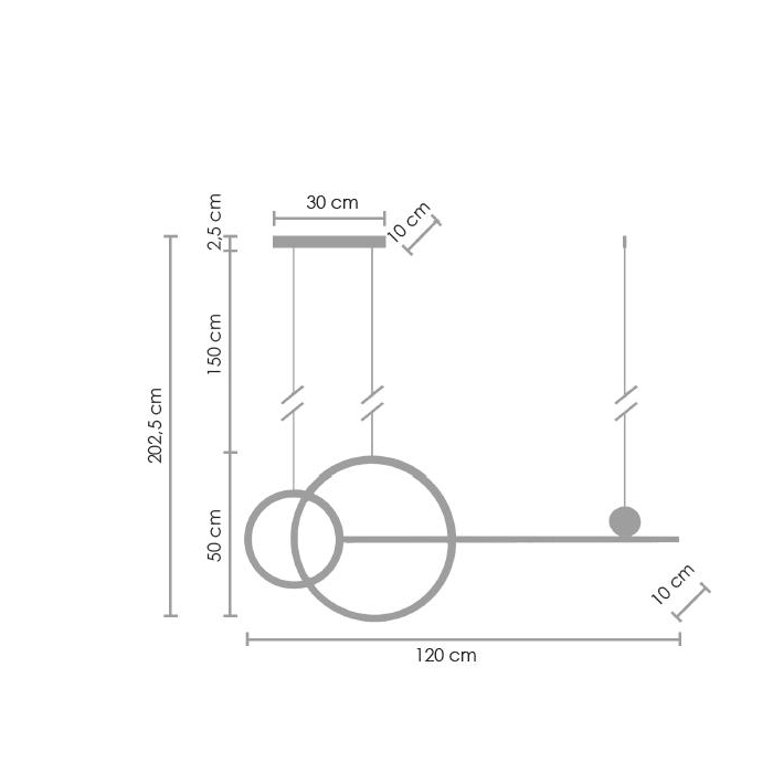 Step into Design Lampa LED Wisząca NEW AGE Czarny 120cm