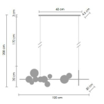 Step into Design Wisząca ORION LONG-120 Czarny 120cm