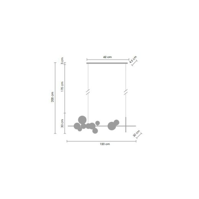 Step into Design Wisząca ORION LONG-120 Czarny 120cm