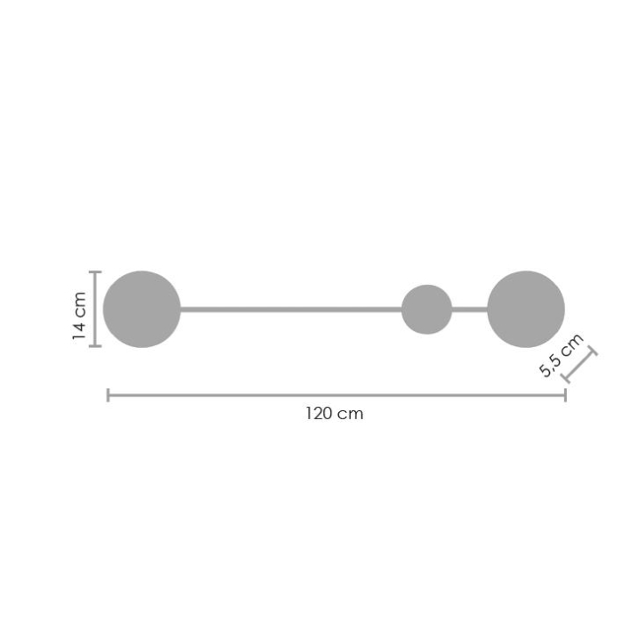 Step into Design Ścienna CLEX-2 LED Czarny Mat 120cm